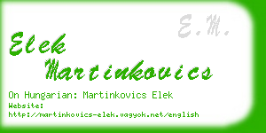 elek martinkovics business card